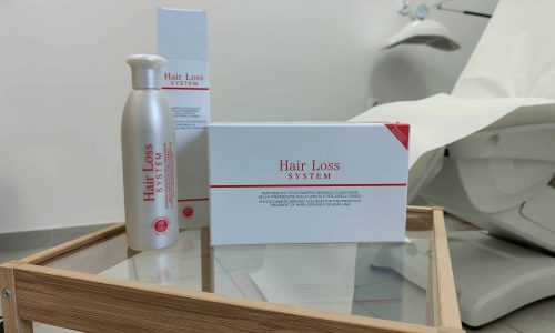 Hair Loss System Solaria zestaw kosmetyków trychologicznych wzmacniających włosy i oczyszczających skórę głowy.